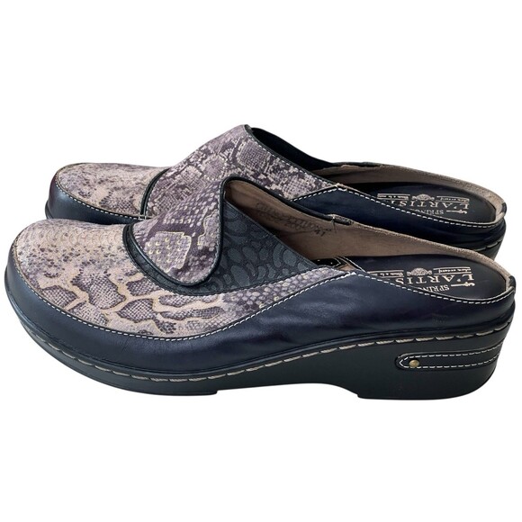 L'Artiste By Spring Step Black Chino Python Clog Womens Shoes Size EU 41 US 9.5 - Picture 3 of 9